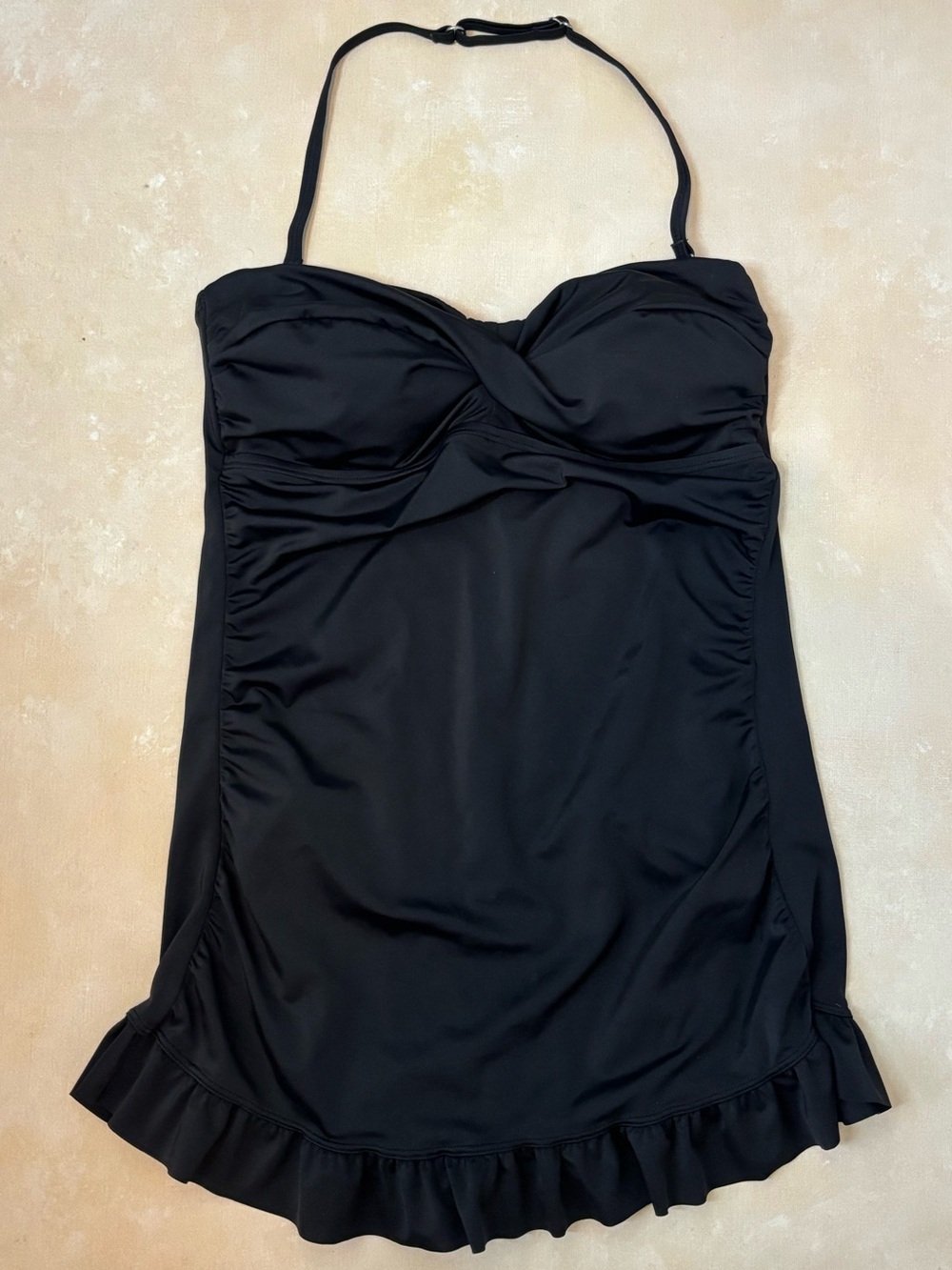 Jantzen Black Ruffled Hem Swimdress Swimsuit, size 8